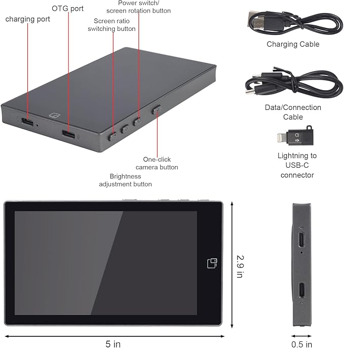 LANBOUY Selfie Screen Back Camera Monitor Phone Vlog Magnetic Selfie Screen - Image 4