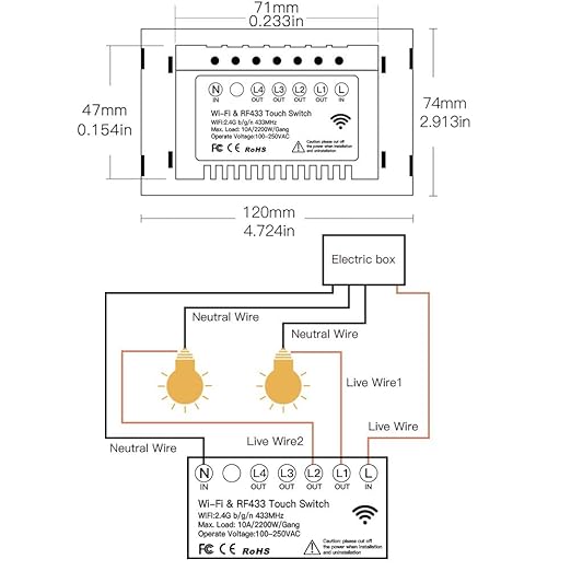 MOES 2.4GHz WiFi Wall Touch Smart Switch Neutral Wire Required, 3 Way - Image 6