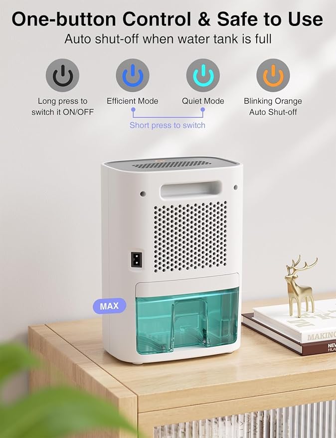 CLEVAST Small Dehumidifier for Home, 30oz Mini Quiet Dehumidifier for Bathroom - Image 6
