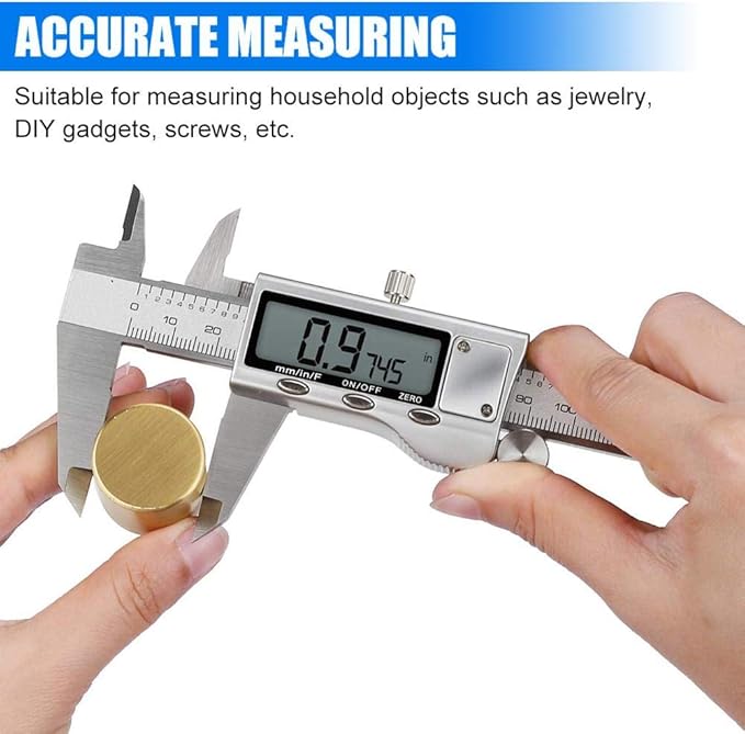 Digital Caliper Measuring Tool, Stainless Steel Vernier Caliper Digital - Image 2