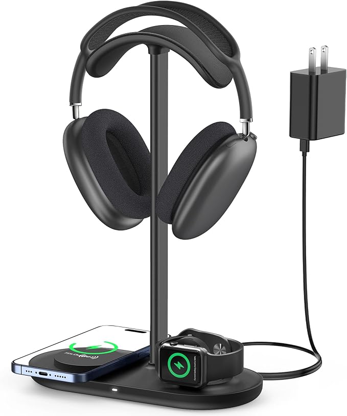 HiWe Universal Headphone Stand, Magnetic Wireless Charger by HIWE