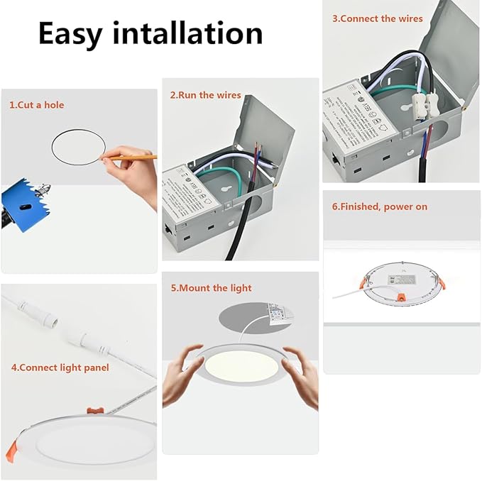 MKUJOO 72 Pack 6 Inch Ultra-Thin LED Recessed Ceiling Light - Image 5
