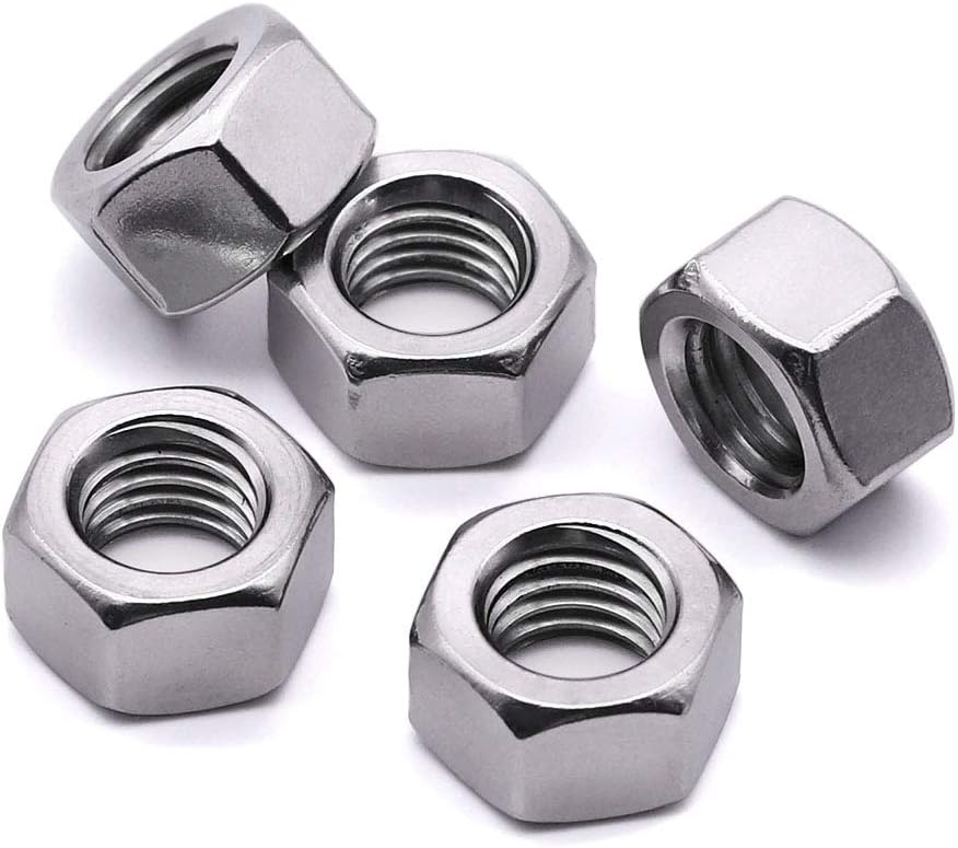 M20-2.5 Hex Nuts 6 PCS, 304 Stainless Steel (18-8), DIN934, UNC Thread, Bright Finish