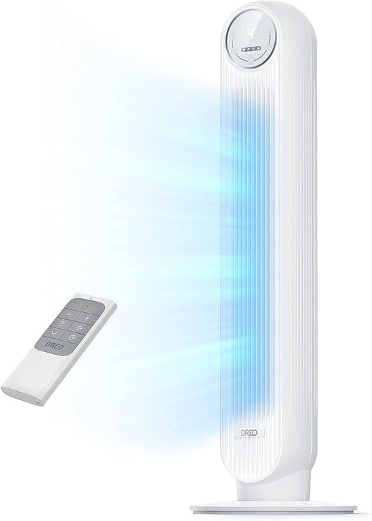 Dreo Tower Fan for Bedroom, 25ft/s Velocity Quiet Floor Fan, 90° Oscillating by DREO