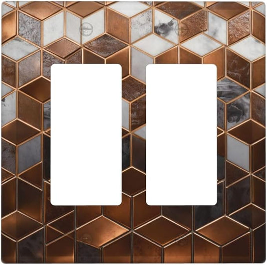 Bvtewkhz Brown Abstract Luxury Modern Geometric Cubic Marble 2 Gang Double by Unknown