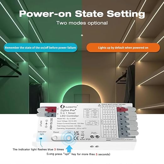 GLEDOPTO ZigBee3.0 LED Controller Pro Smart Home 5 in 1 RGBCCT RGBW RGB CCT - Image 5