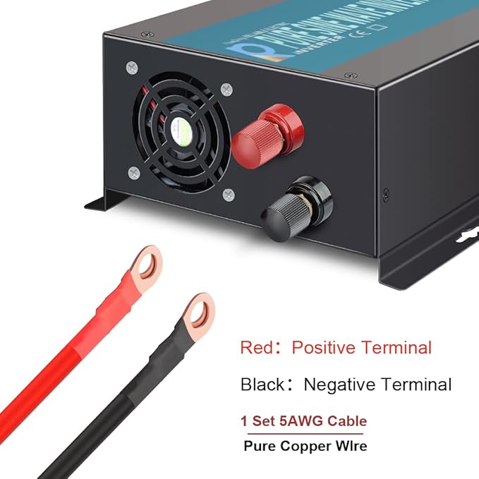 WZRELB Full Power Pure Sine Wave 12V to 120V Dc to AC Power Inverter - Image 4
