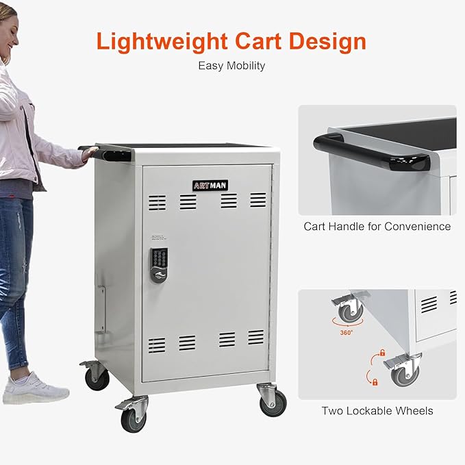 Aokleo 32 Devices Laptop Charging Cart - Image 8