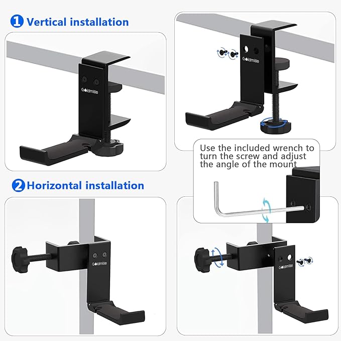 Goldmille Aluminum Headphone Stand Hanger Foldable - Image 6