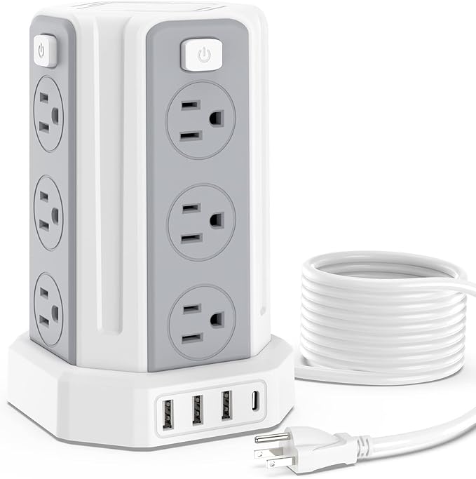 Power Strip Surge Protector, 10 Ft Extension Cord by SMALLRT