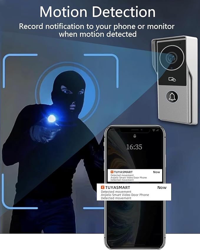ANJIELO SMART Wired Video Intercom System, Video Doorbell Door Phone System - Image 5