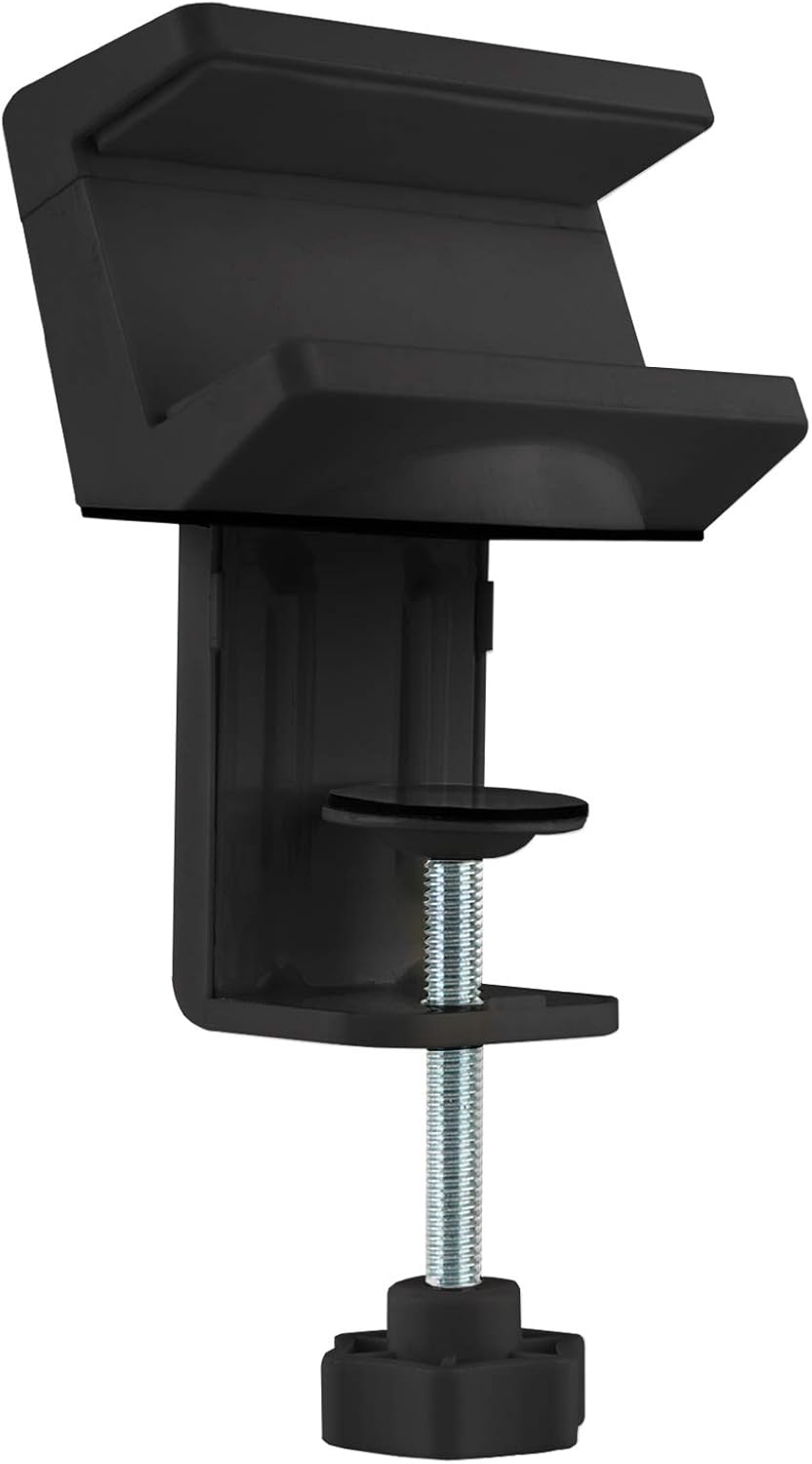 SIIG Power Strip Clamp Holder with Cable Management, CE-MT2Y12-S1 | Clamp a power strip beneath or beside a desk to keep outlets accessible and route cables away from the work surface.