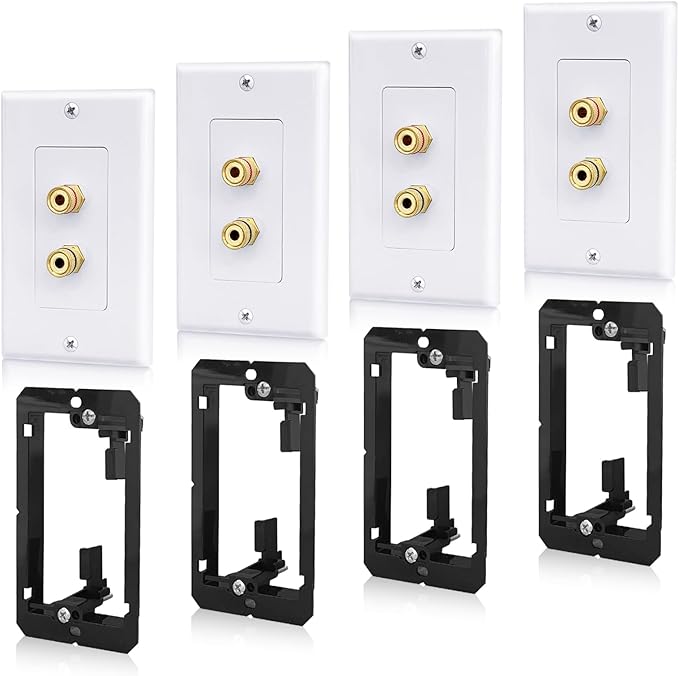 4 Pack Speaker Wall Plate with Low Voltage Mounting Bracket by Unknown