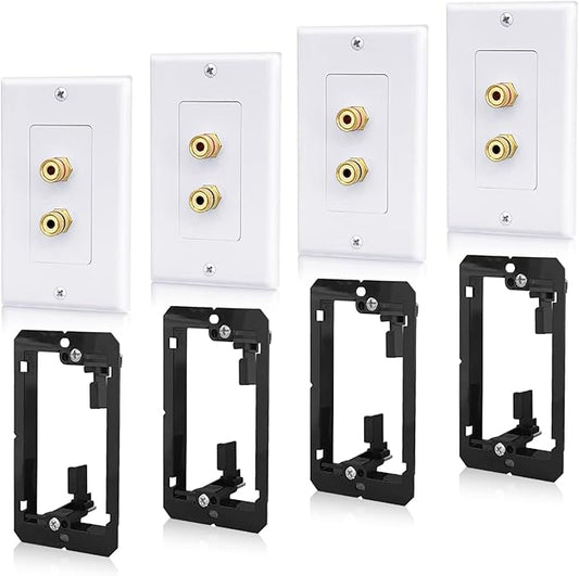 4 Pack Speaker Wall Plate with Low Voltage Mounting Bracket by Unknown