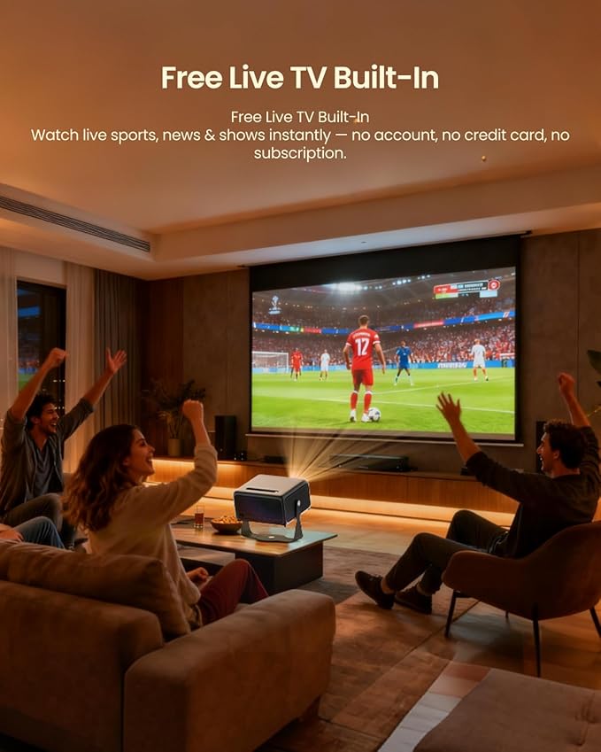 4K Projector with WiFi and Bluetooth, Home Theater 1500 ANSI Lumen Movie - Image 5