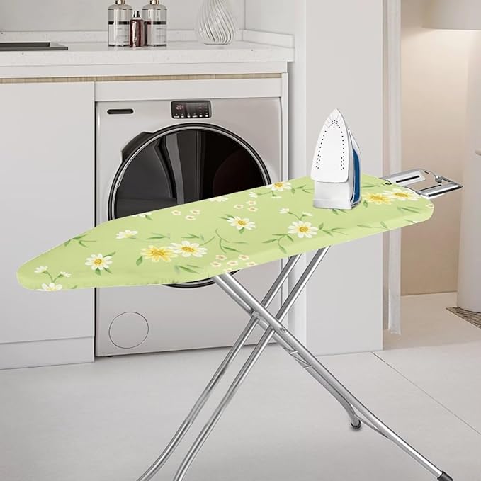 ZCFYGDX Fresh White Daisy Print Ironing Board Cover, Resist Scorching & Staining - Image 2