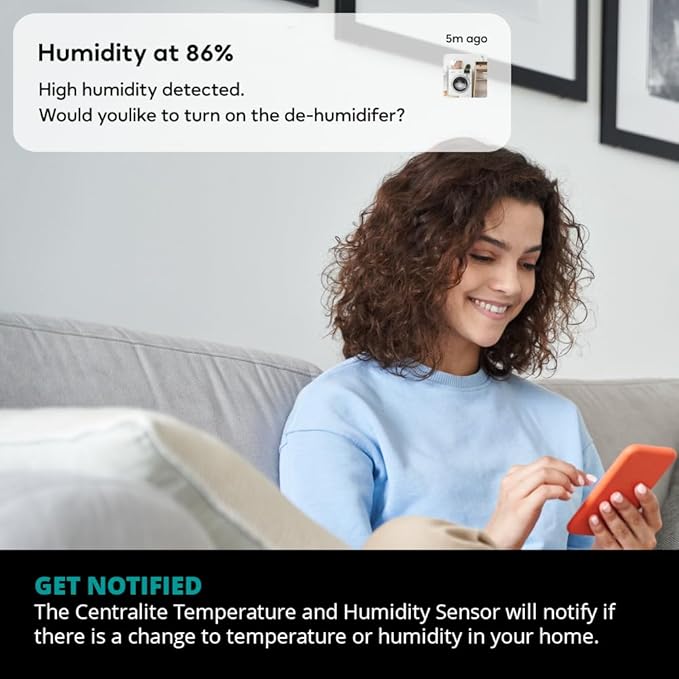 Centralite Zigbee Temperature & Humidity Sensor by Ezlo – Monitors Temperature - Image 4