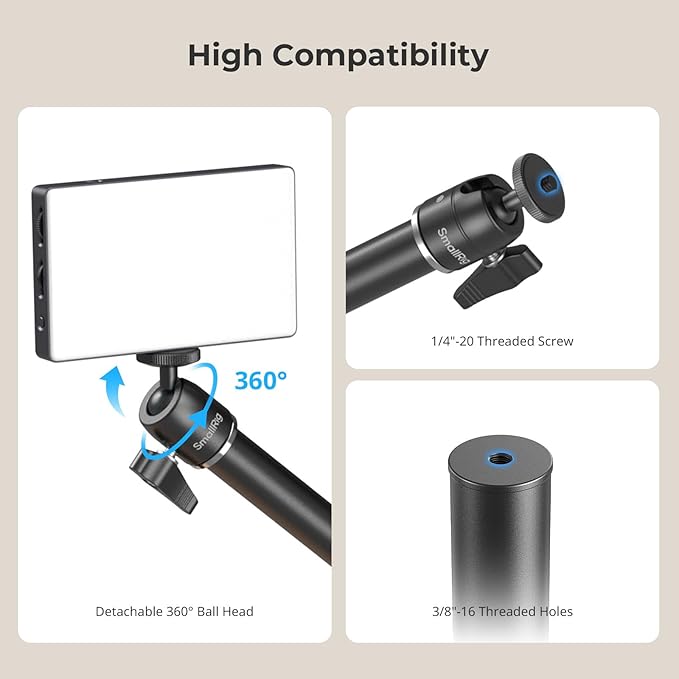 SMALLRIG Camera Desk Mount, Overhead Camera Arm Stand - Image 5