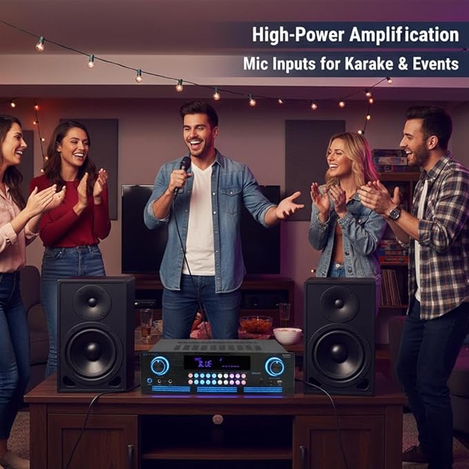 Vaiyer Home Audio Sound System Kit - 2000 W Bluetooth Amplifier w/ 12 Qty of - Image 6