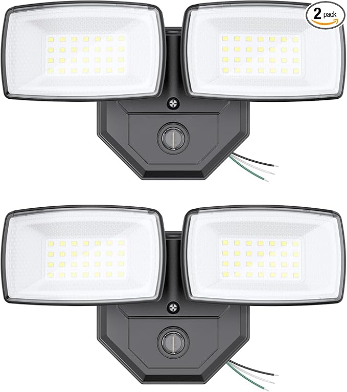 Onforu 32w 3200LM Dusk to Dawn Outdoor Lighting, 6500K Dual-Head Flood Light by Onforu