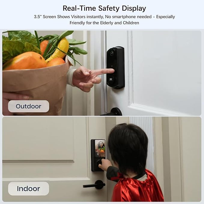 SMRTIPLX Video Smart Lock S398, 4-in-1 Camera + Video Doorbell + Fingerprint - Image 3