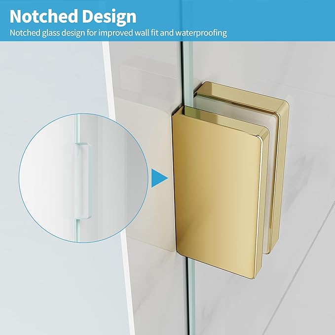 Shower Glass Panel, Frameless Walk in Shower Door - Image 4