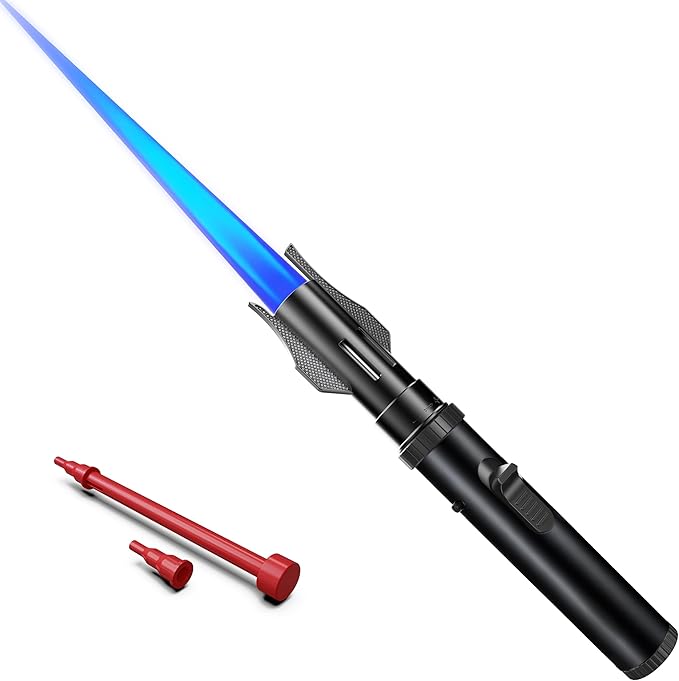 Bright Fire Torch Lighter Butane Refillable, Long Jet Flame Butane Lighter by Jaerdhs