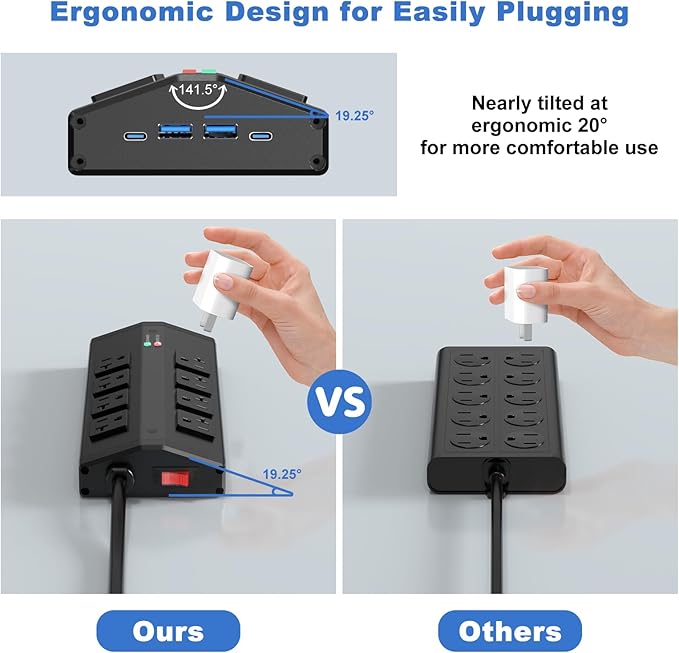 JUNNUJ Heavy Duty Power Strip - Image 6