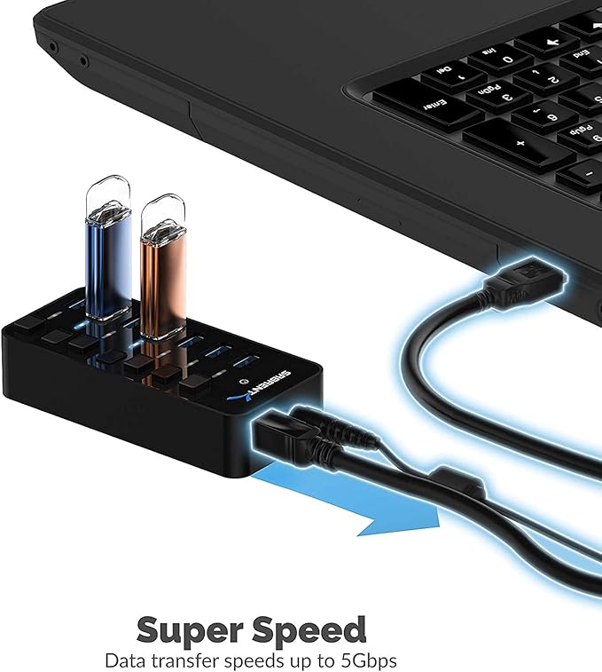 SABRENT 36W 7 Port USB 3.0 Hub - Image 4