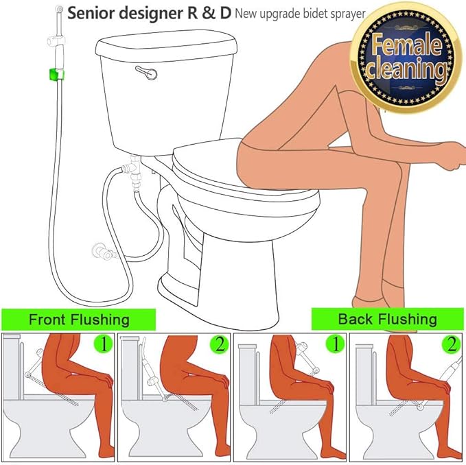 Handheld Bidet Toilet Sprayer, Brass Hand Held Bidet Attachment Cloth Diaper - Image 8