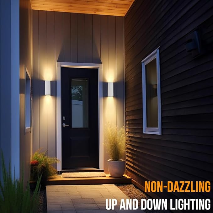 wowlite Modern Porch Lights Outdoor Wall Sconce, Aluminum Up and Down Light - Image 6