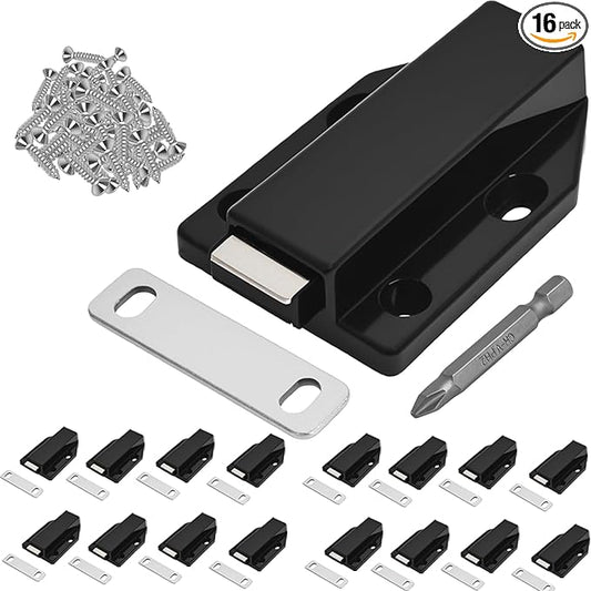 16 Pack Magnetic Push Latch, Heavy Duty Magnetic Touch Latch, by Unknown
