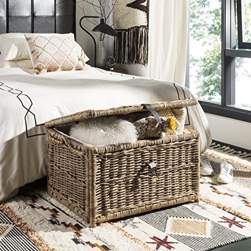 happimess caden collapsible wicker storage trunk chest 30" shown in use