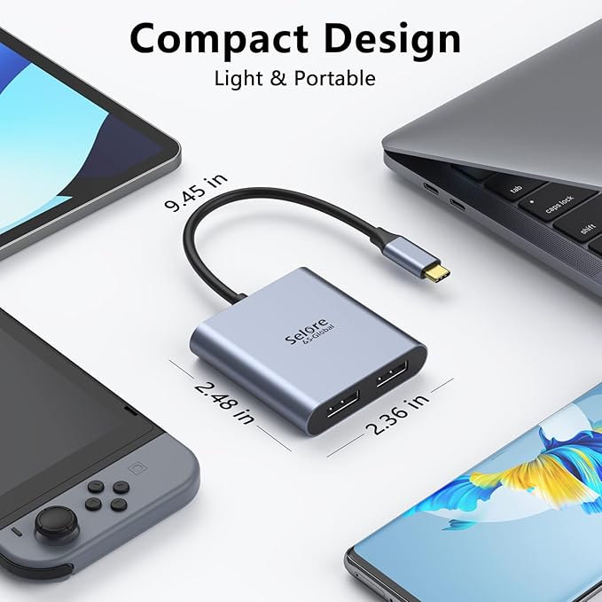 USB-C to Dual 4K DisplayPort Splitter Adapter, USB Type C to Displayport Dual - Image 6