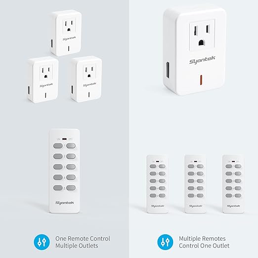 Syantek Remote Control Outlet Wireless Light Switch - Image 5