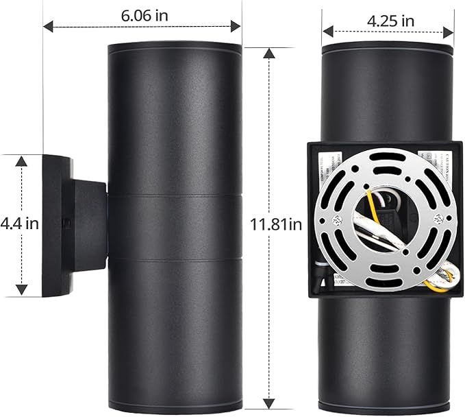 wowlite Modern Outdoor Wall Lights, Up and Down Lights Wall Mount Cylinder - Image 8