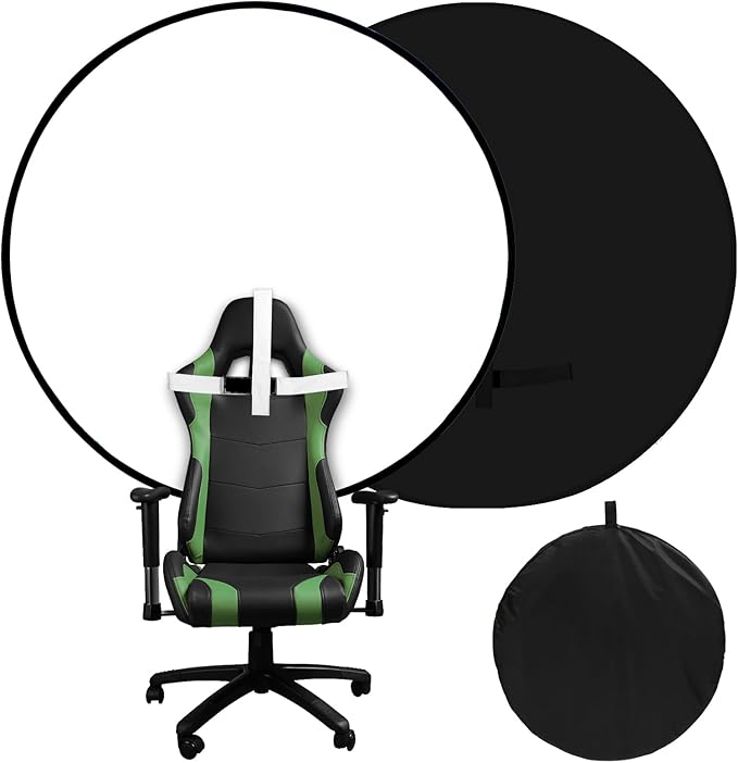 Portable Black White Screen Chair, 57 in Screen Backdrop by PhotoStudio%E2%80%BABackgrounds
