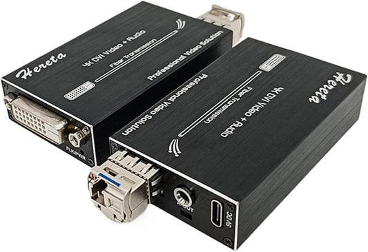 Hereta Mini 4K@60Hz HD DVI Fiber Video Extender DVI to Fiber Converter Optical by Hereta