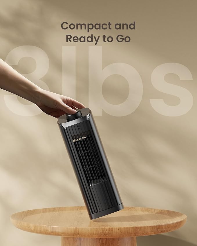PNTCK Fan for Bedroom, 3 Speeds Max 23ft/s, 70° Oscillating Desk Fan, Bladeless - Image 4