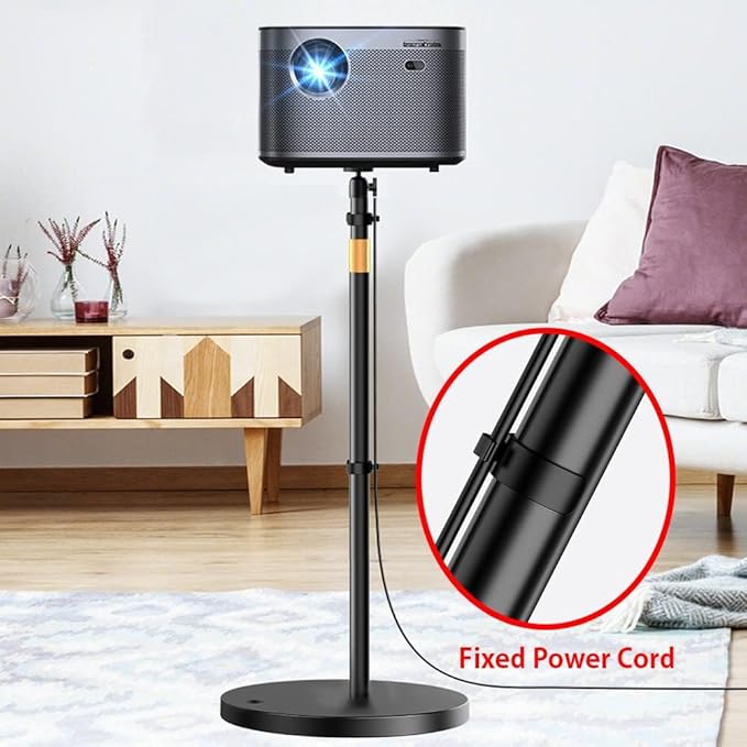 HVAYING Projector Stand, 360° Swivel, Sofa Against Wall Hidden Stand, Height - Image 5