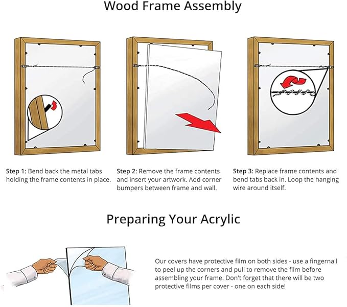 Frame It Easy 33 x 37 Wheat Wood Frame - Image 4