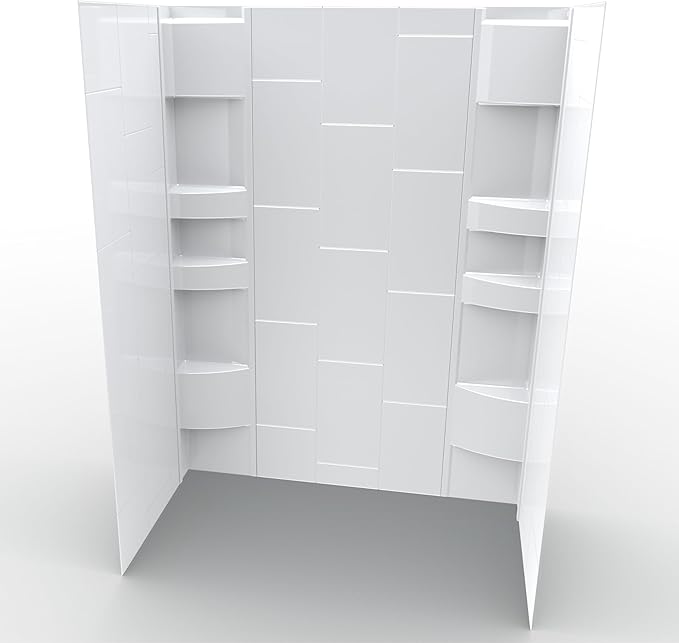 White Acrylic Shower Wall Surround 36"x 60"x 80" by NoahWilliamHome
