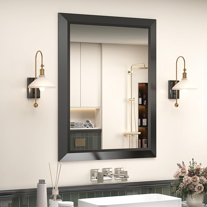 SMIROR Matte Black Bathroom Mirror by SMIROR