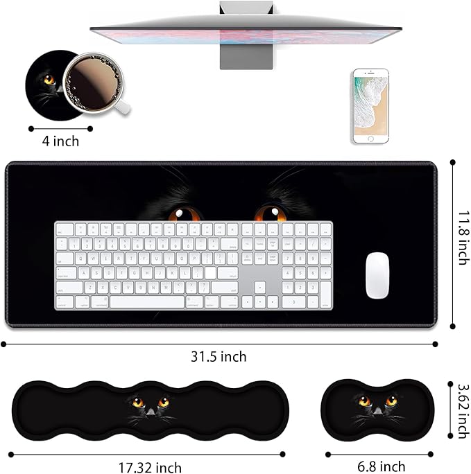 4 in 1 Ergonomic Keyboard Wrist Rest & Mouse Pad Wrist Rest Set, Large XXL - Image 2