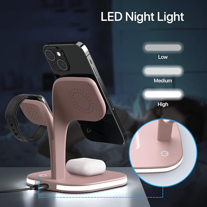 EXW Magnetic Charging Station, 5 in 1 Faster Mag-Safe Wireless Charger Stand - Image 6