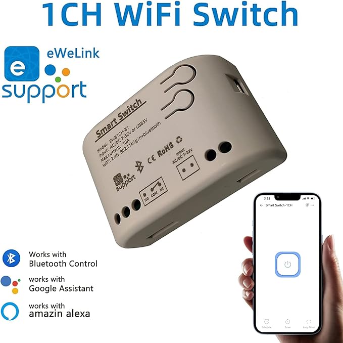 Newgoal Smart Switch Momentary/Latching WiFi Relay, eWeLink App Bluetooth - Image 2