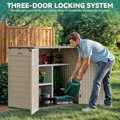 yitahome outdoor storage shed w/o shelf, 30 cu, close-up detail