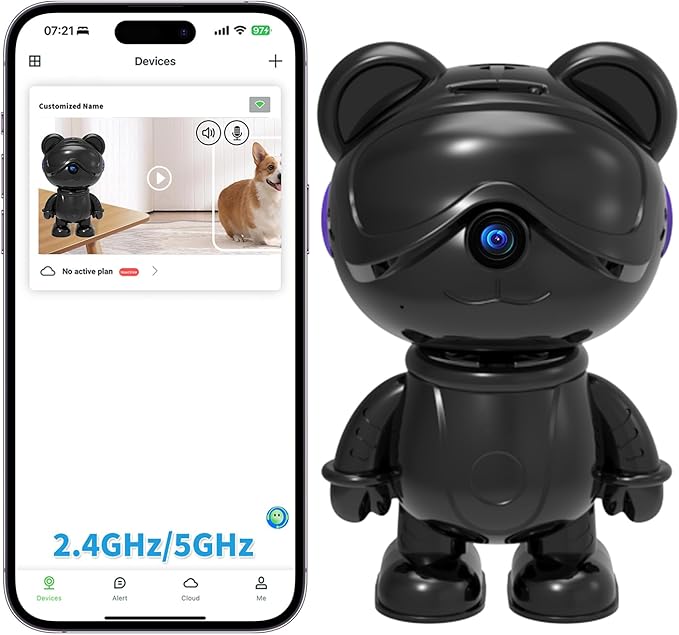 dzcctvipc Cute Bear 2K Home Security Camera – Motion Monitor, Baby Cry Detection by DZCCTVIPC