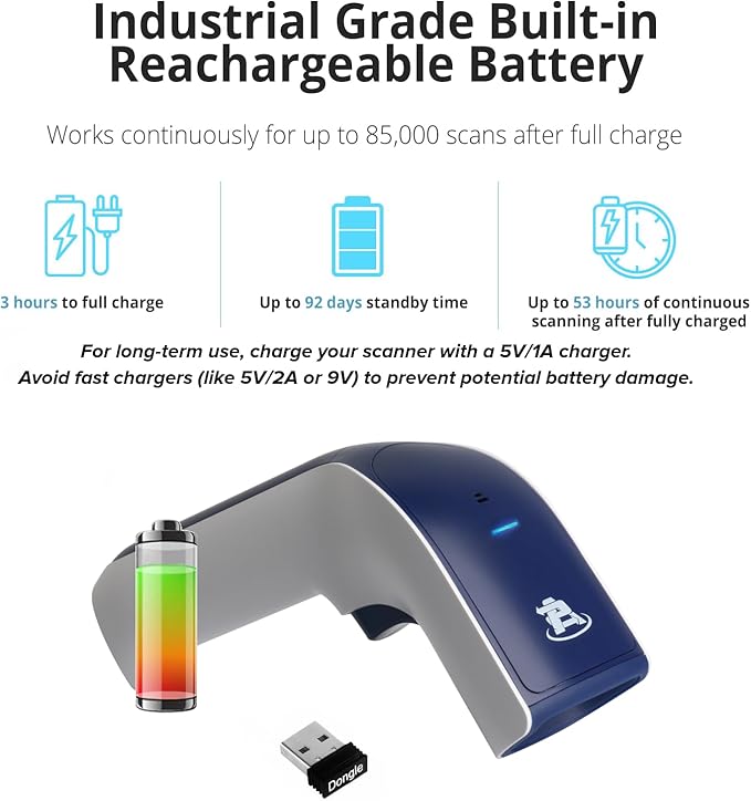ScanAvenger Wireless Portable 1D Bluetooth Barcode Scanner: Hand Scanner 3-in-1 - Image 4