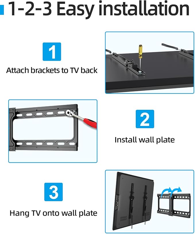 Tilt TV Wall Mount Fits 16-24" Studs, Holds 37-82" TVs up to 132 lbs, Max VESA - Image 9